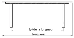 Dimensions de la table Tabia en HPL et acier galvanisé
