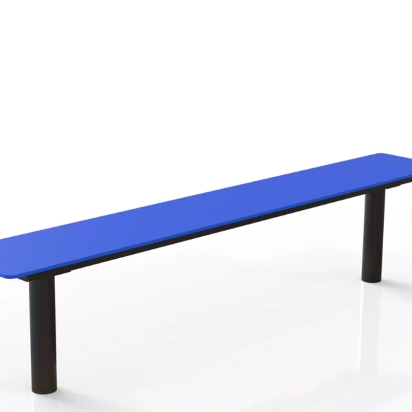 Banc Tibia HPL bleu en mobilier urbain moderne