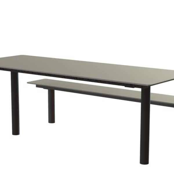 Table Tibia HPL combinée avec banc pour espace public, idéale pour pique-nique