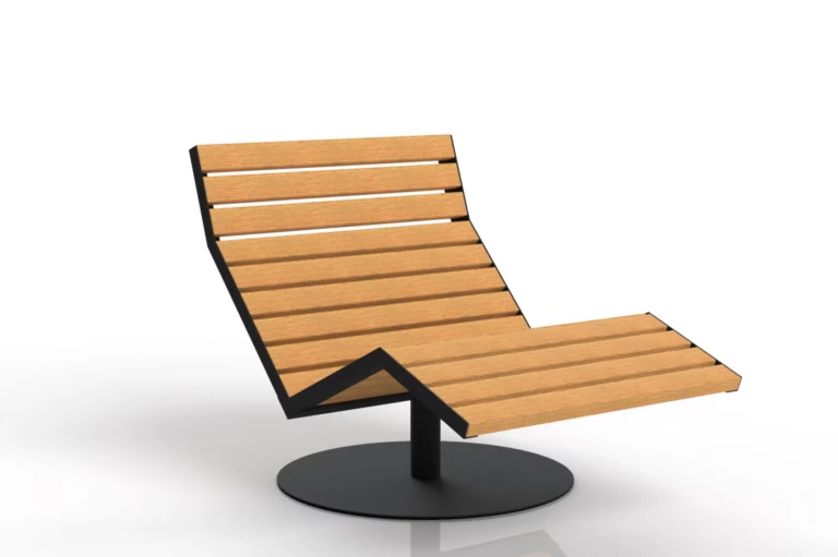 Banc lounge Silentia pivotant avec grande platine au sol
