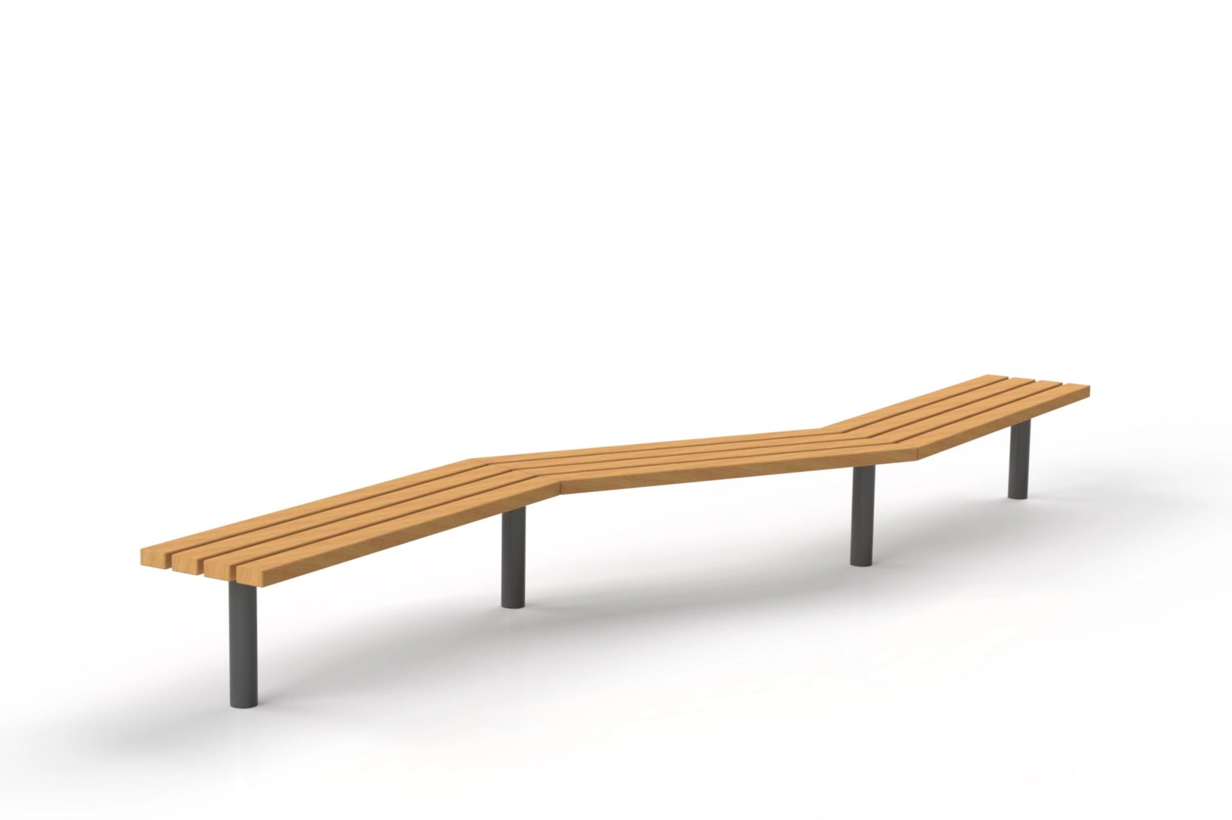 Banc modulaire Tabia avec configuration d’angle pour espace extérieur
