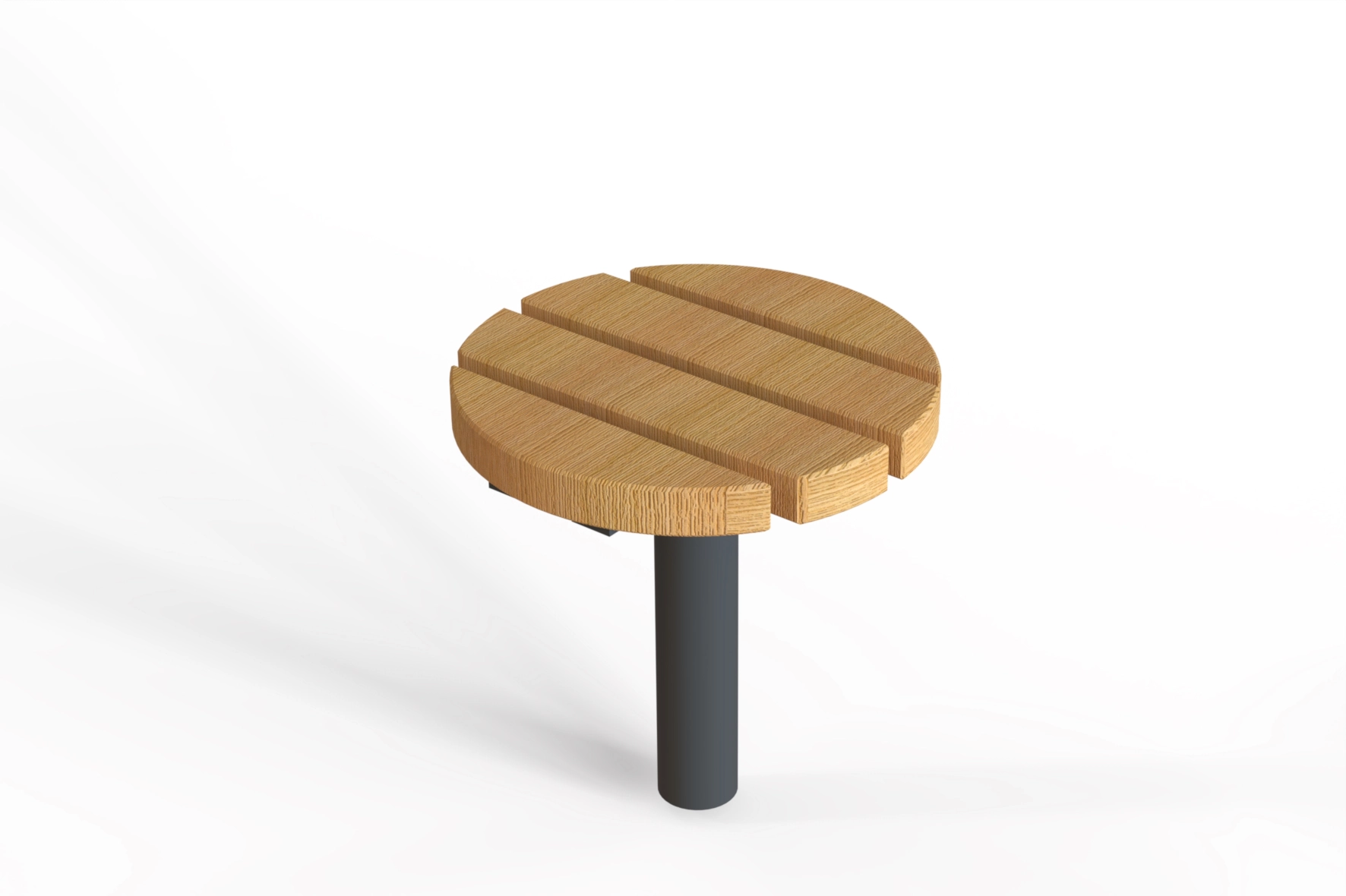 Tabouret Tabia rond avec assise en bois massif pour extérieur