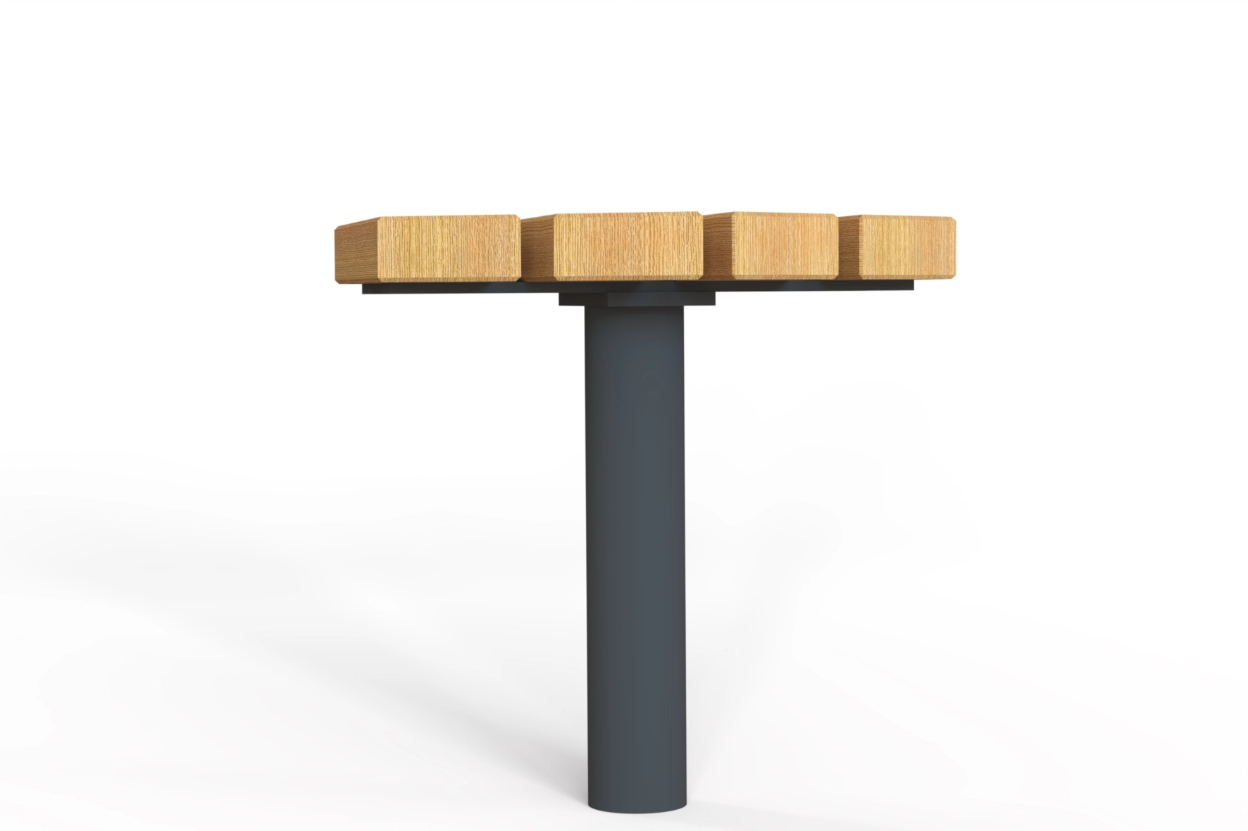 Détail de l’assise en bois du tabouret Tabia