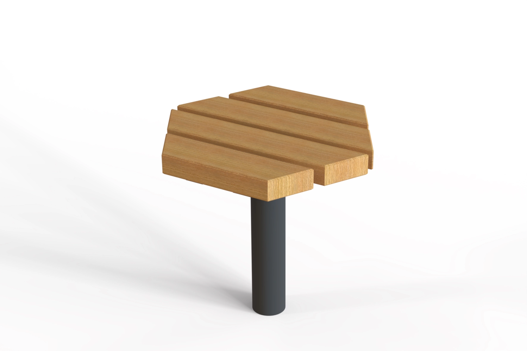 Tabouret Tabia hexagonal avec pied en acier robuste pour extérieur