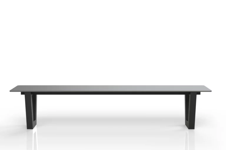 Banc extérieur Frigus avec plateau en HPL et structure métallique