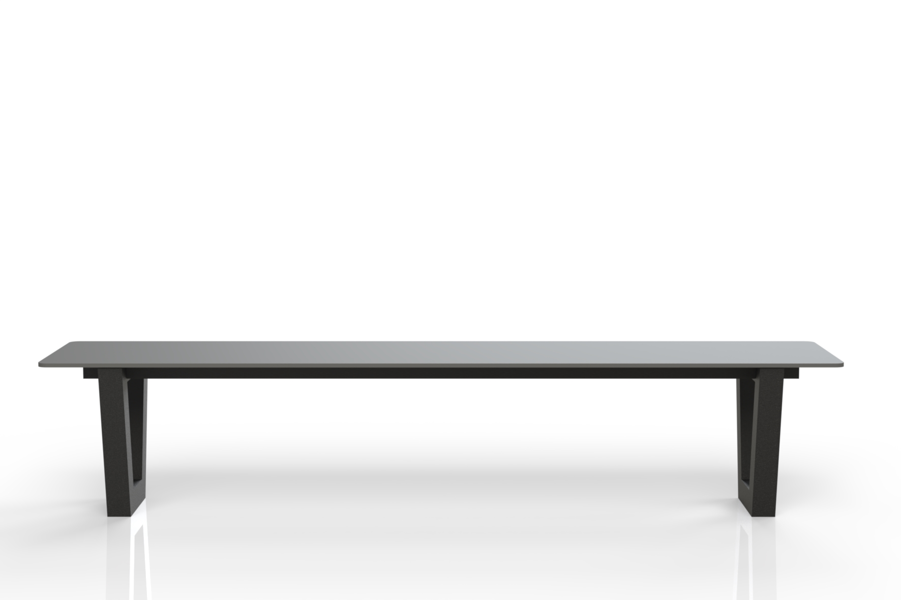 Banc extérieur Frigus avec plateau en HPL et structure métallique