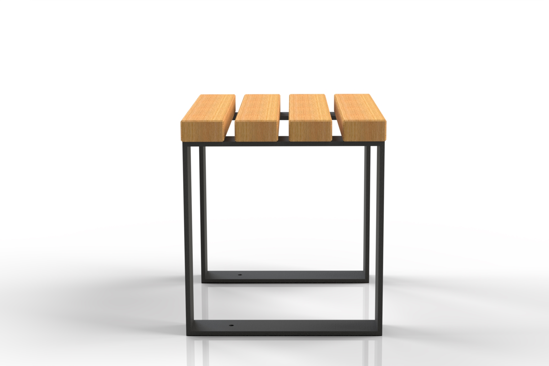 Tabouret bois et noir Nobilis avec assise en bois et structure en acier