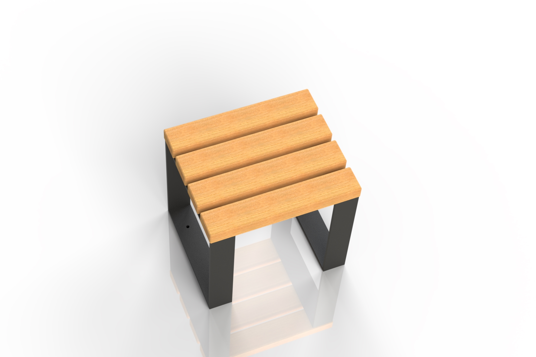 Tabouret en bois Nobilis avec structure en métal pour extérieur