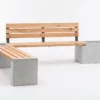 Eckbank Primus aus Beton und Holz mit Pflanzkasten