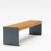 Sitzbank Metallum II mit Metallfüßen und Holzauflage