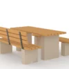 Moderner Picknicktisch aus massivem Beton und Holz für urbane Parks und Außenbereiche