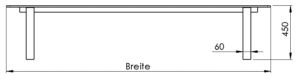 Sitzbank Frigus HPL Skizze - Seitenansicht