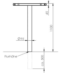 Stehtisch Tibia Skizze