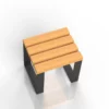Gartenhocker Nobilis aus Holz mit Stahlgestell ohne Lehne