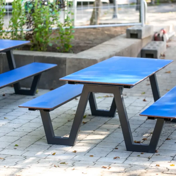 Sitzgruppe Gartenset wetterfest mit HPL-Tischplatte und Bänken für Garten und Terrasse