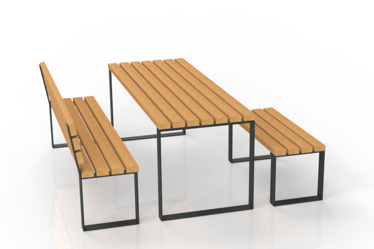 Nobilis-Gartenmöbel-Set aus Stahl und Holz