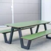 Gartenset Sitzgruppe für draußen, Tisch und Bänke aus HPL, wetterfest und langlebig