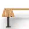 Eckbank Tibia mit Montageoptionen, entweder direkt auf Boden oder 15 cm erhöhte Montage auf Pflaster
