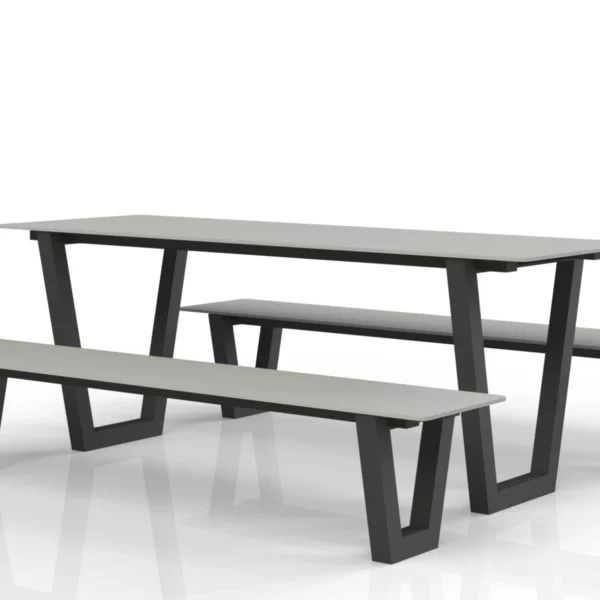 Outdoor-Tisch aus robustem Material, wetterfeste HPL-Gartentischplatte