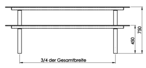 Skizze Sitzgruppe Tibia HPL - Seitenansicht 