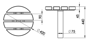Skizze Hocker Tibia rund