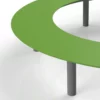 Detailaufnahme der HPL-Sitzfläche der Rundbank Tibia