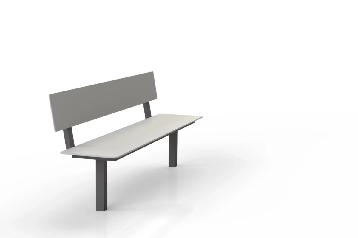Sitzbank Tibia HPL mit Lehne Produktansicht
